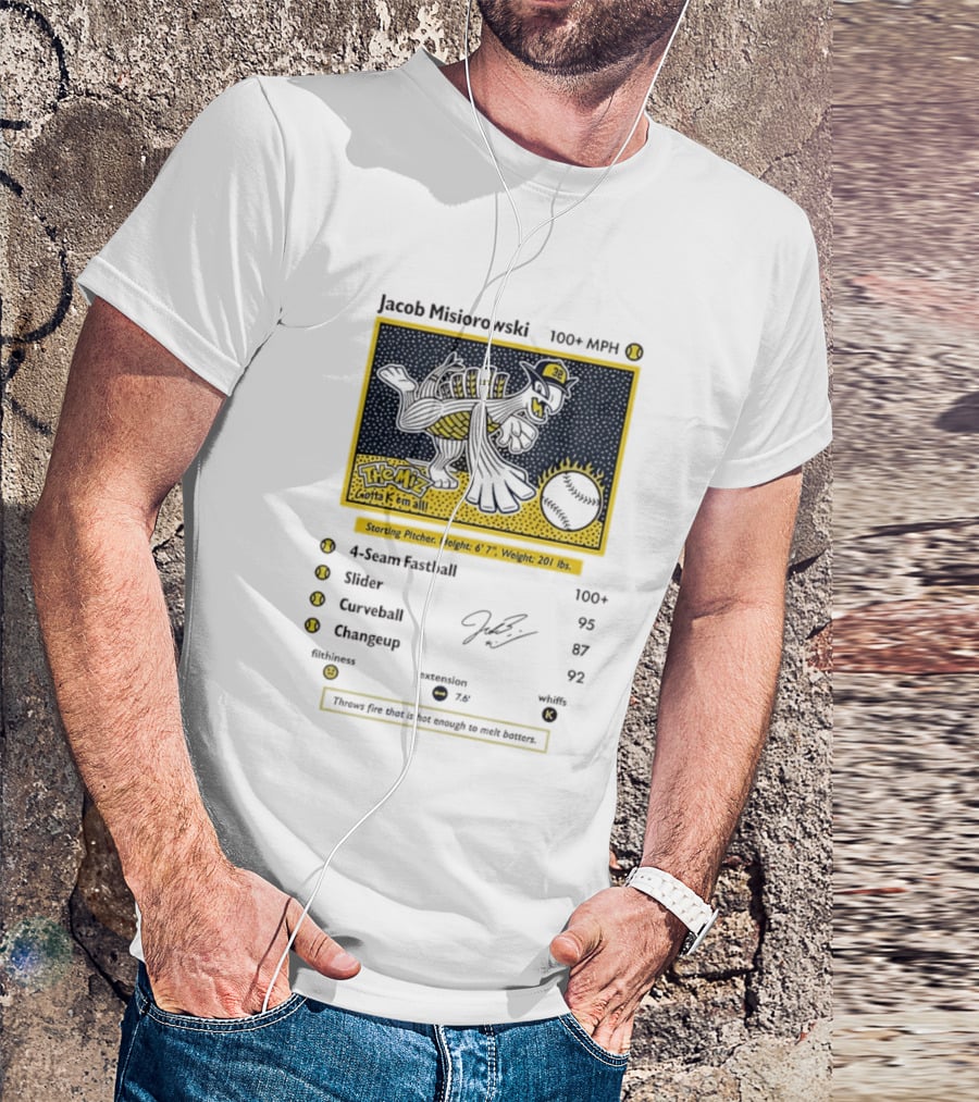 Jacob Misiorowski Milwaukee Brewers The Miz 100+ MPH Fastball Card T-Shirt