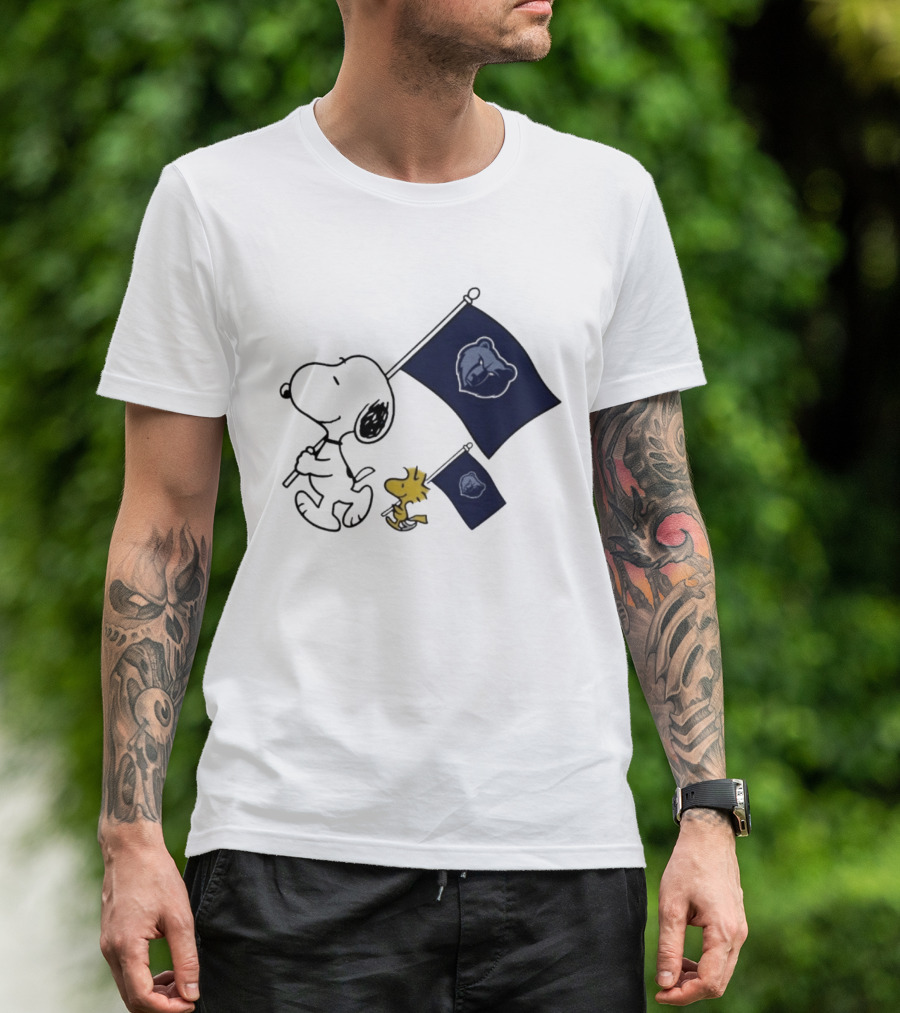 Memphis Grizzlies Snoopy Woodstock NBA Flags Basketball Team T-Shirt