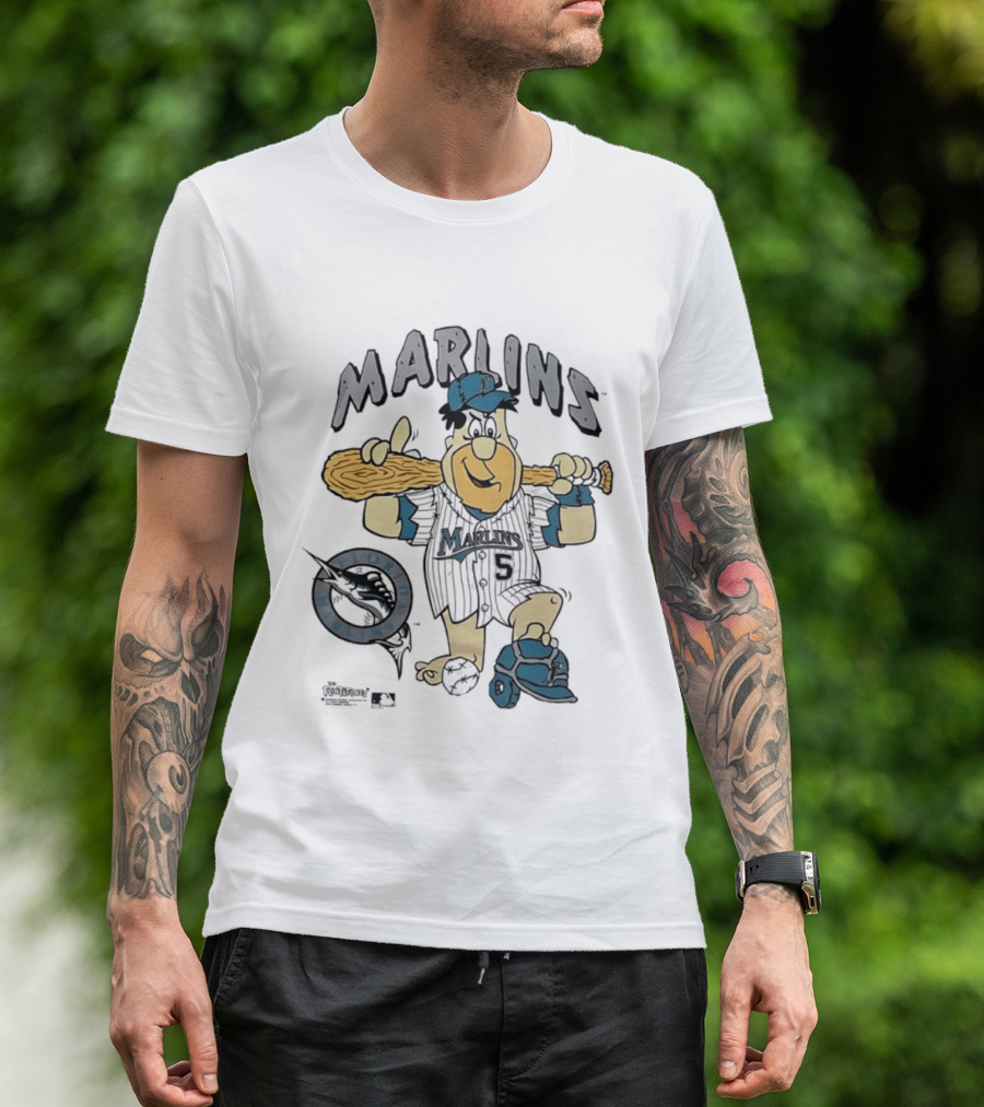 Miami Marlins Fred Flintstone Baseball 1994 T-Shirt