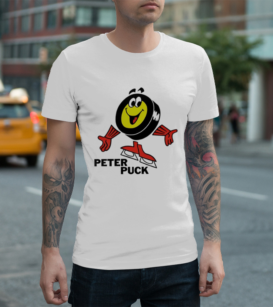 Peter Puck Cartoon Character Hockey T-Shirt