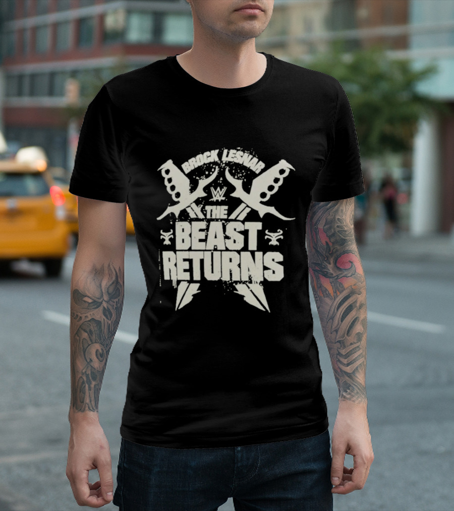 Brock Lesnar WWE The Beast Returns Knuckle Dusters Lightning T-Shirt