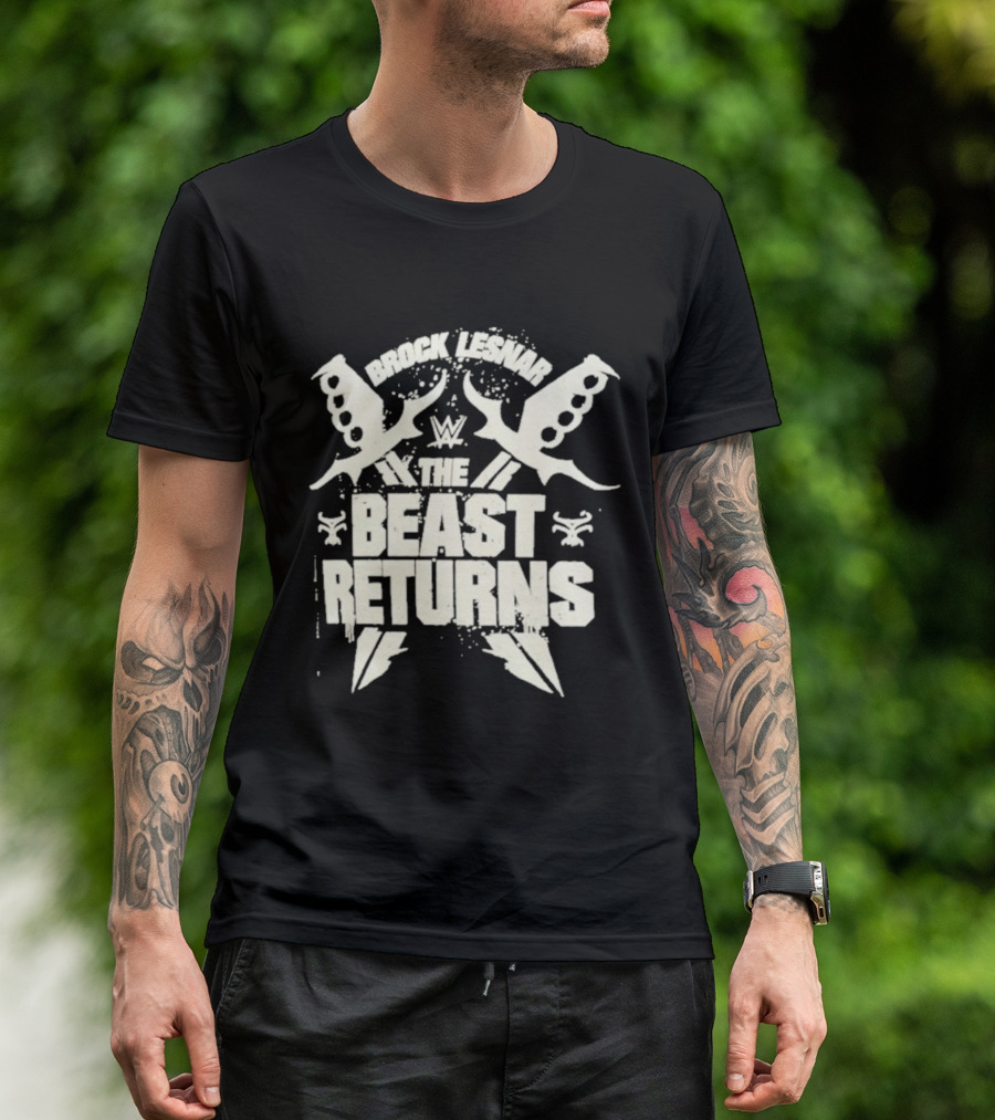 Brock Lesnar WWE The Beast Returns Knuckle Dusters Lightning T-Shirt