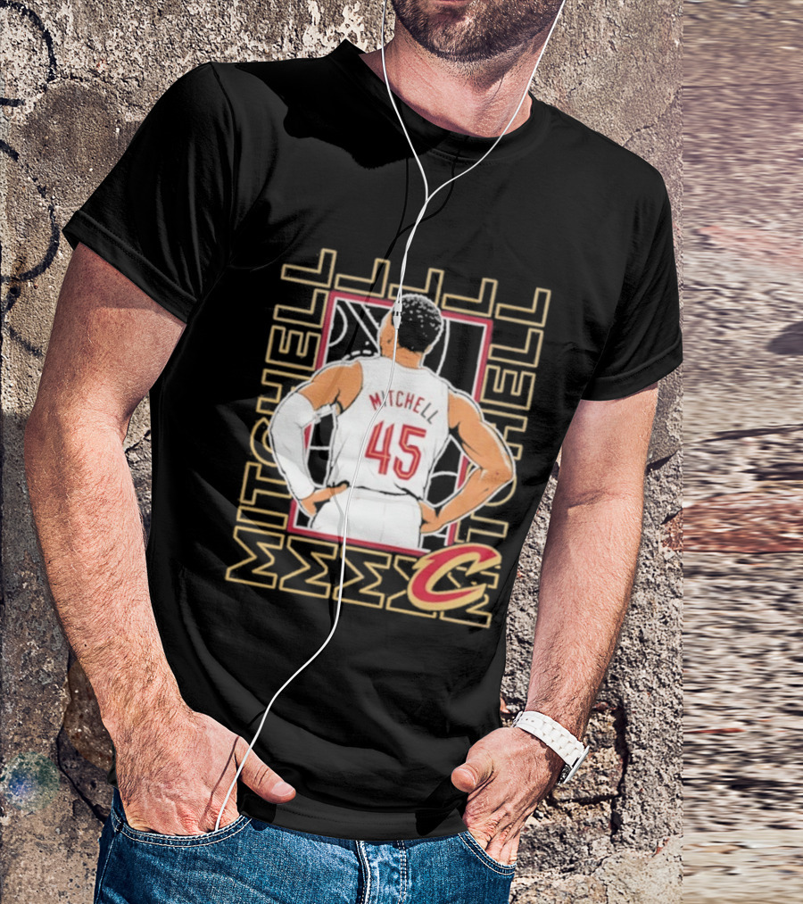 Cleveland Cavaliers Mitchell 45 Basketball Star Pose T-Shirt