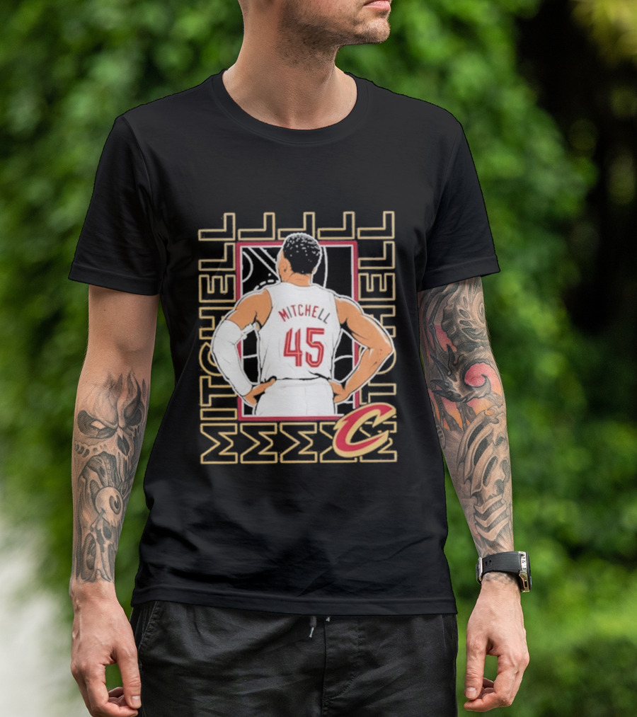 Cleveland Cavaliers Mitchell 45 Basketball Star Pose T-Shirt
