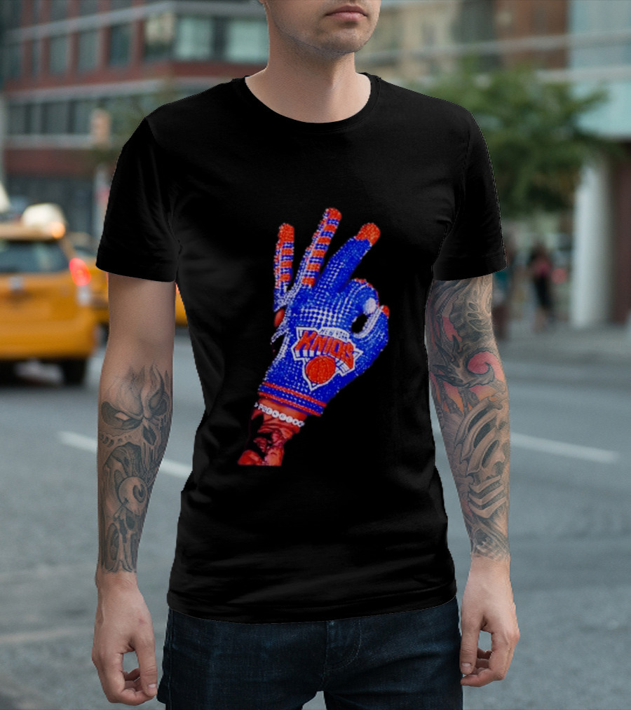 New York Knicks NBA Frenchoo Basketball Fan Glove T-Shirt