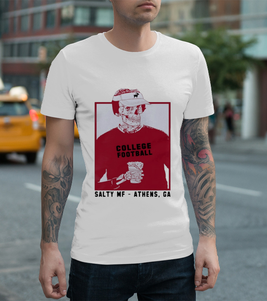 Skeleton College Football Athens Georgia Salty MF Gameday T-Shirt