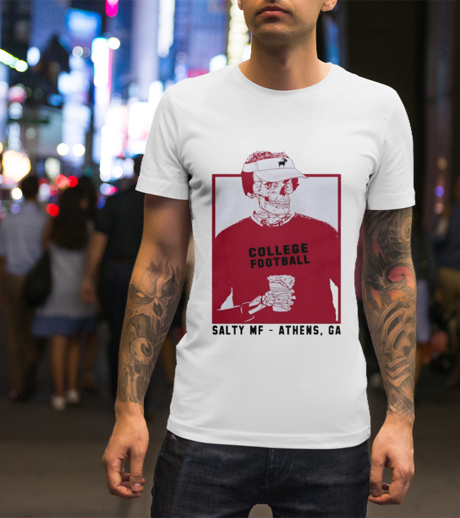 Skeleton College Football Athens Georgia Salty MF Gameday T-Shirt