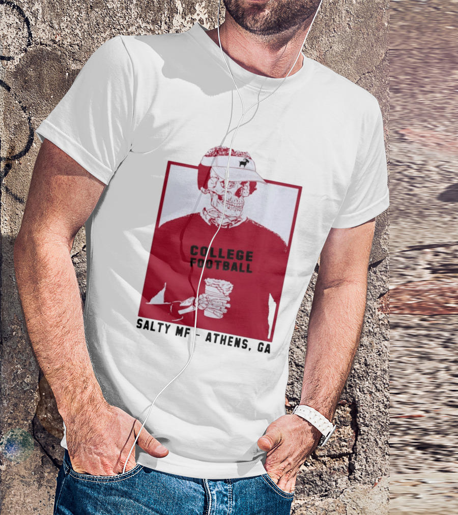 Skeleton College Football Athens Georgia Salty MF Gameday T-Shirt