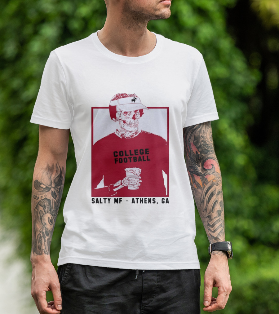 Skeleton College Football Athens Georgia Salty MF Gameday T-Shirt