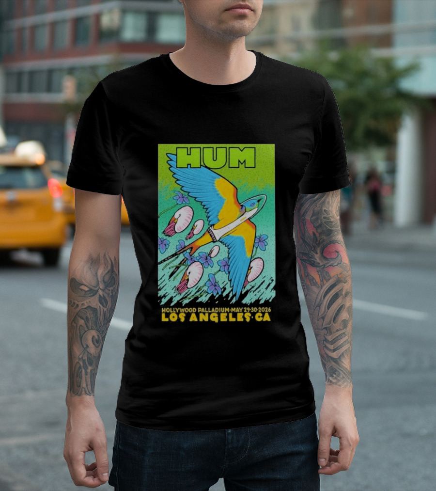 Hum Los Angeles May 29 + 30 2026 CA Vibrant Bird And Flowers T-Shirt