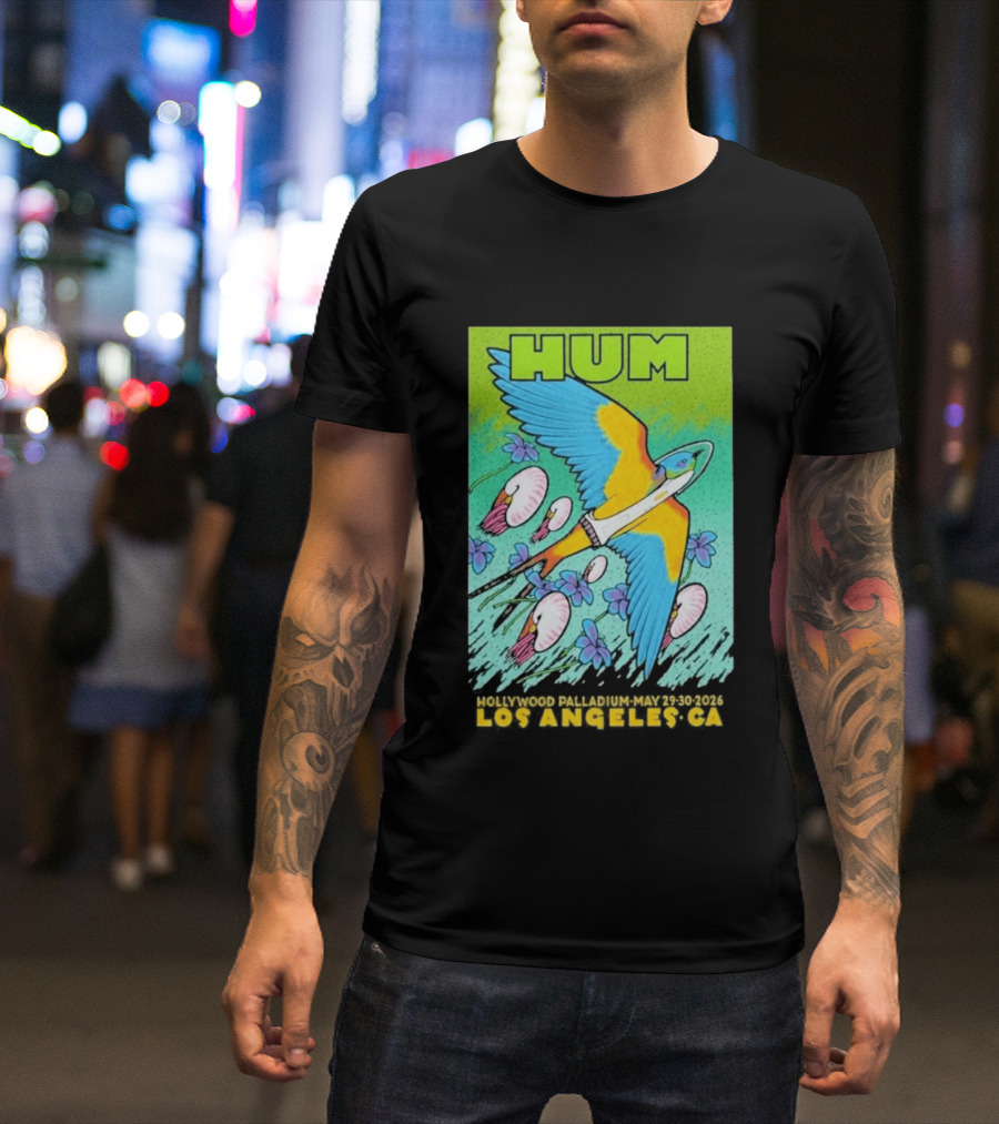 Hum Los Angeles May 29 + 30 2026 CA Vibrant Bird And Flowers T-Shirt