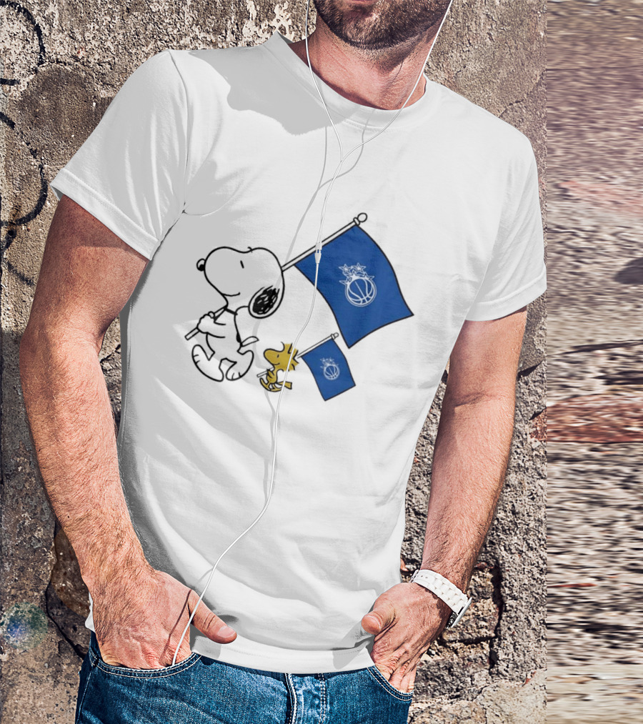 Snoopy And Woodstock Orlando Magic Team Flags Support T-Shirt