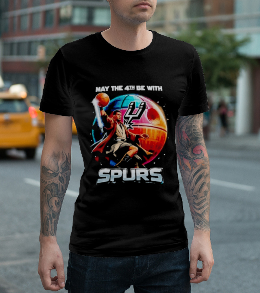 May The 4th Be With Spurs Star Wars Basketball Jedi 2026 T-Shirt