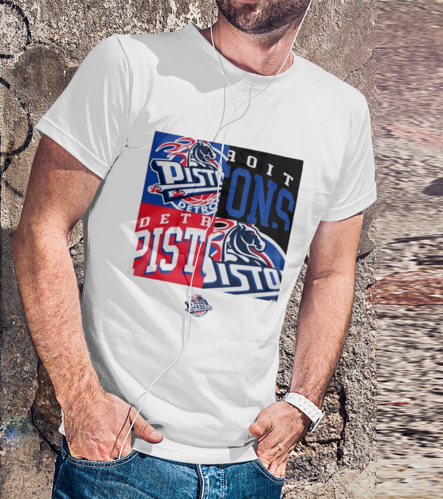 Detroit Pistons New Era Block PISTONS DETROIT Basketball T-Shirt