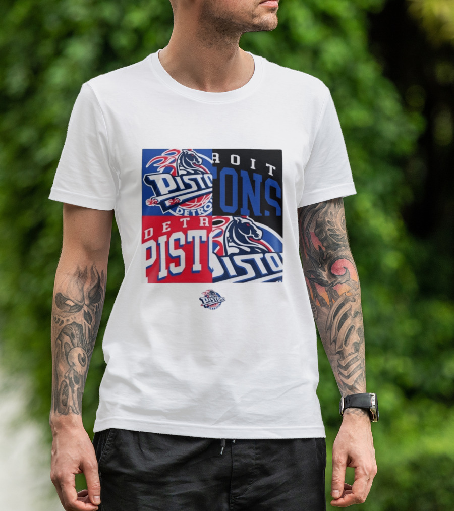 Detroit Pistons New Era Block PISTONS DETROIT Basketball T-Shirt