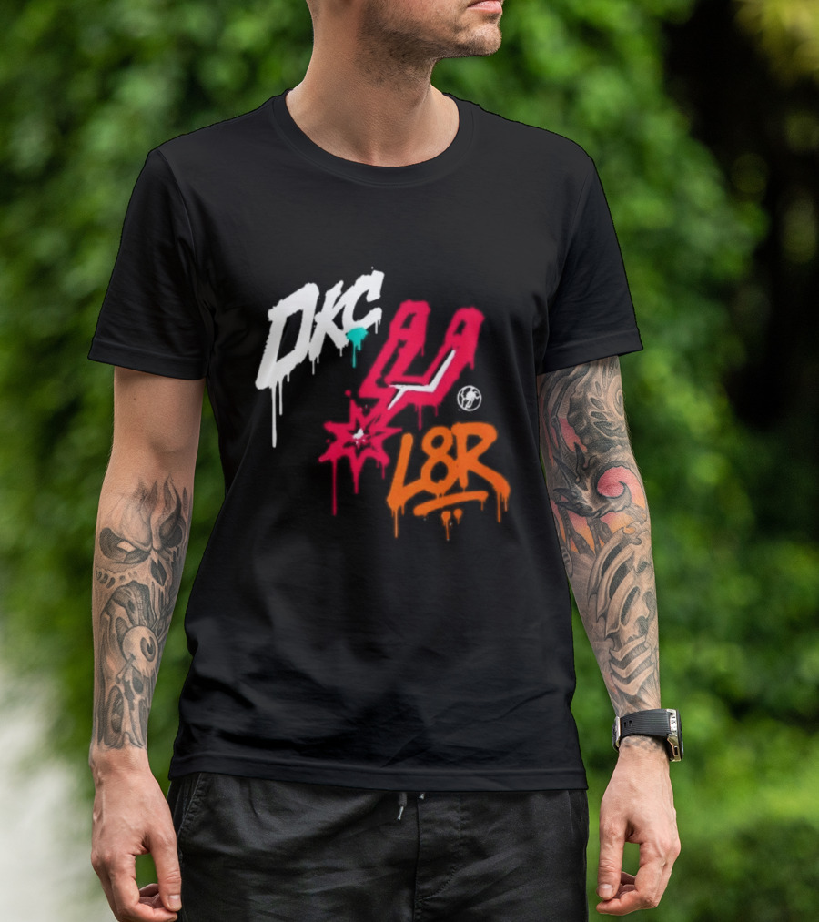 OKC Spurs U L8R Basketball Graffiti T-Shirt