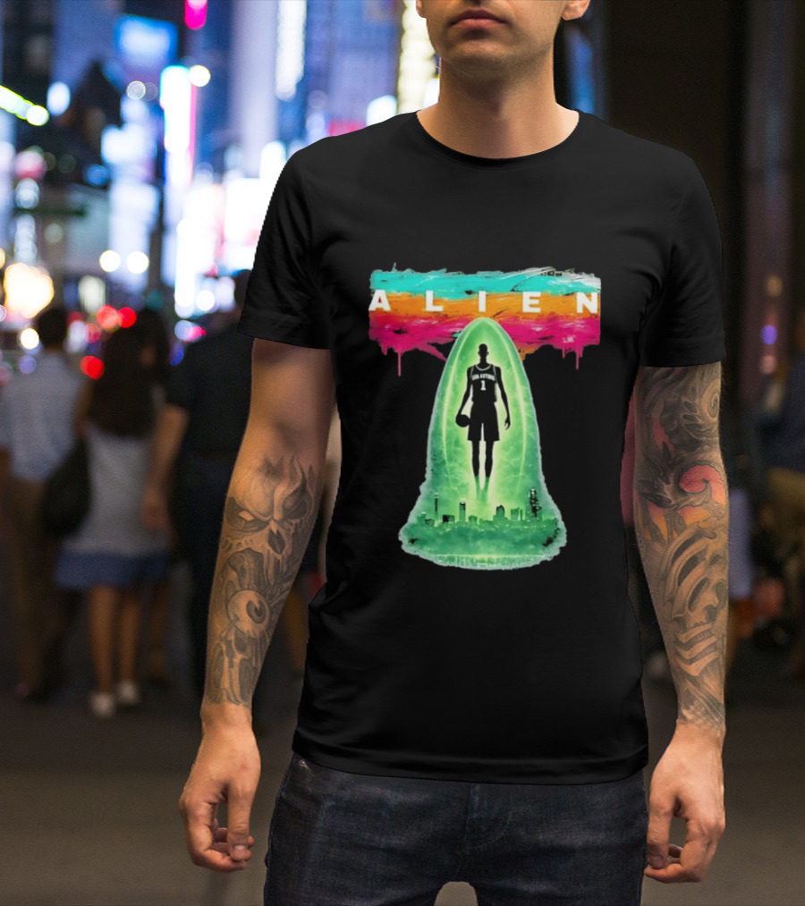 Victor Wembanyama Alien San Antonio Spurs NBA Skyline T-Shirt