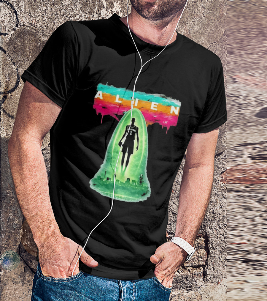 Victor Wembanyama Alien San Antonio Spurs NBA Skyline T-Shirt
