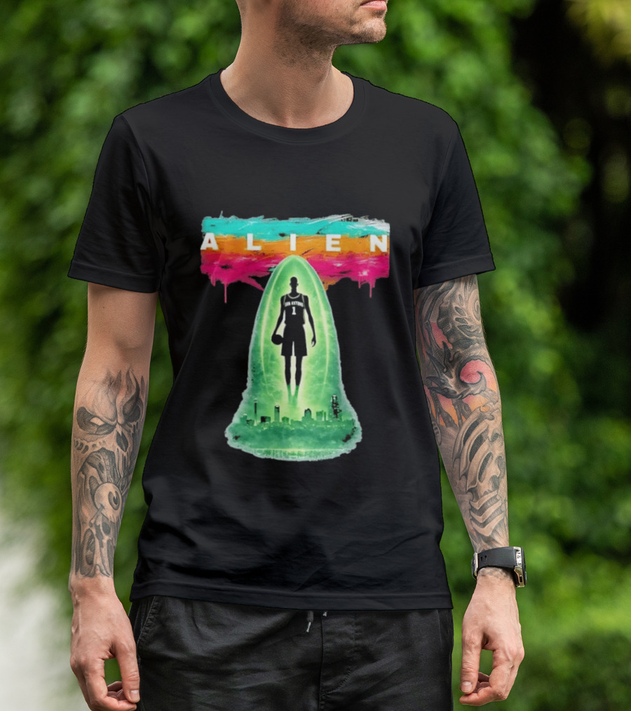 Victor Wembanyama Alien San Antonio Spurs NBA Skyline T-Shirt