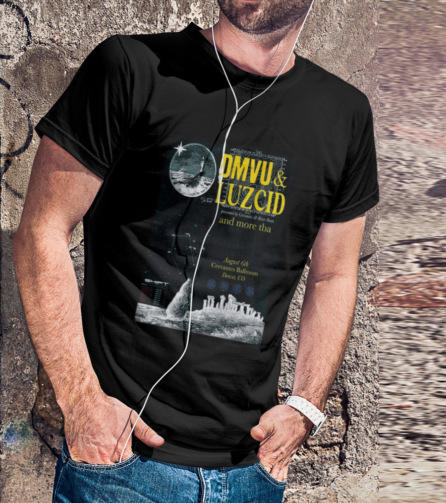 DMVU LUZCID August 6th Cervantes Ballroom Denver CO Lunar Lighthouse Constellation T-Shirt