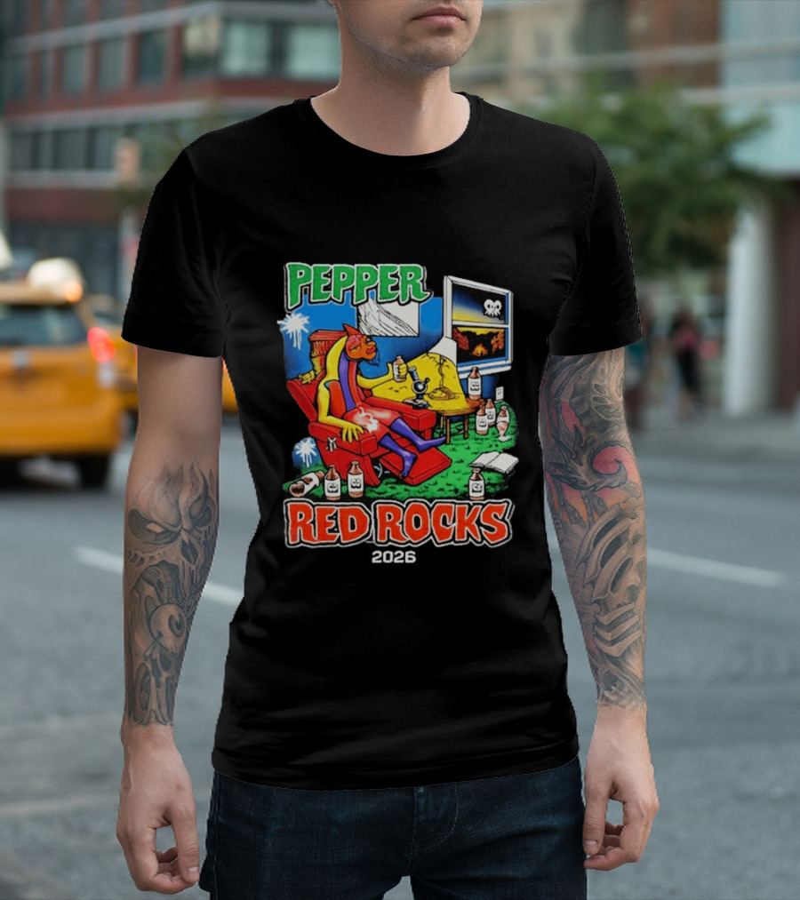 Pepper Red Rocks Amphitheatre 2026 Morrison Colorado Psychedelic Vibes T-Shirt