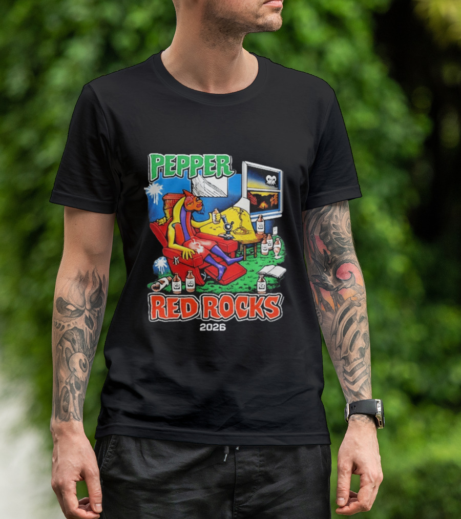 Pepper Red Rocks Amphitheatre 2026 Morrison Colorado Psychedelic Vibes T-Shirt