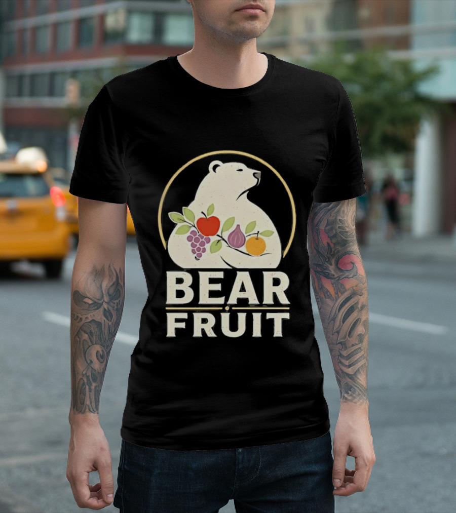 Bear Fruit Polar Bear Grapes Apple Fig Orange T-Shirt
