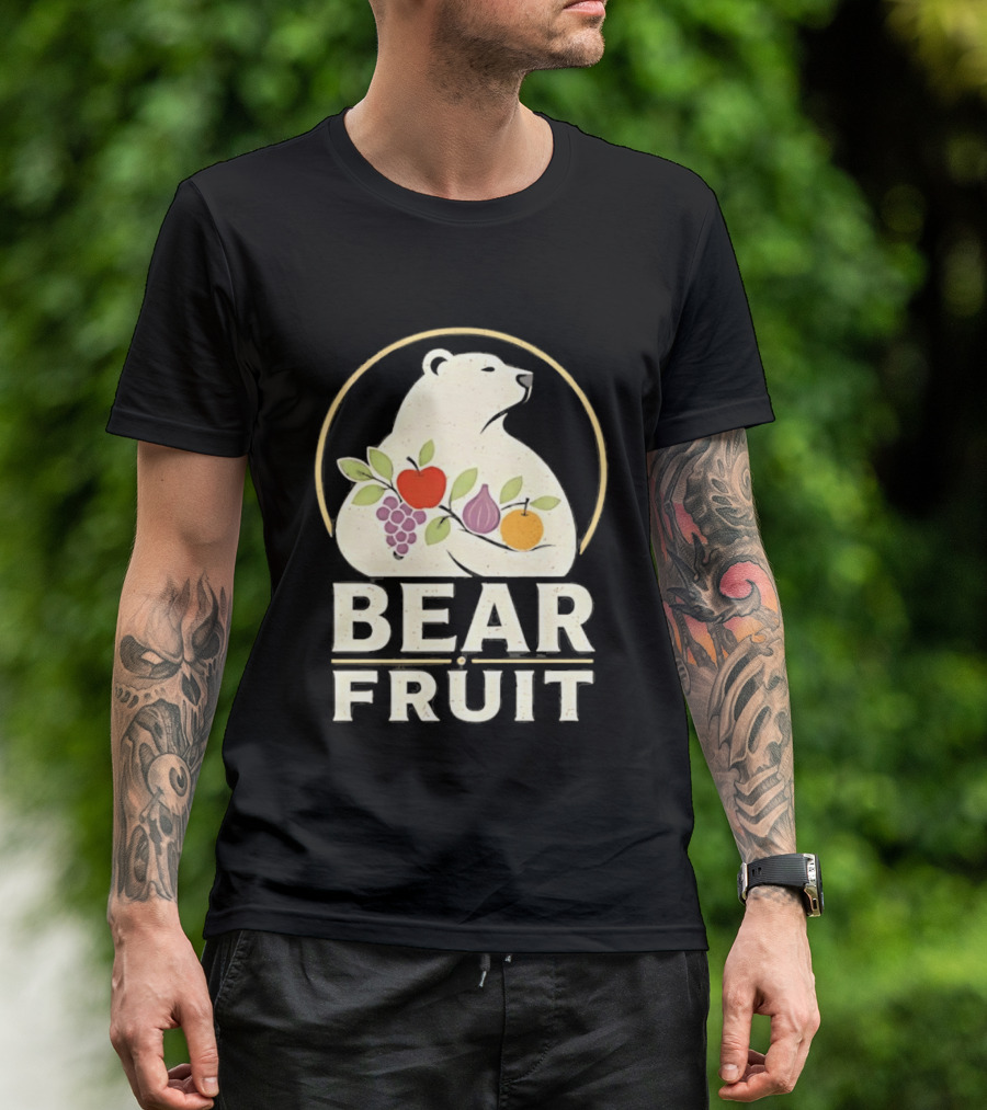 Bear Fruit Polar Bear Grapes Apple Fig Orange T-Shirt