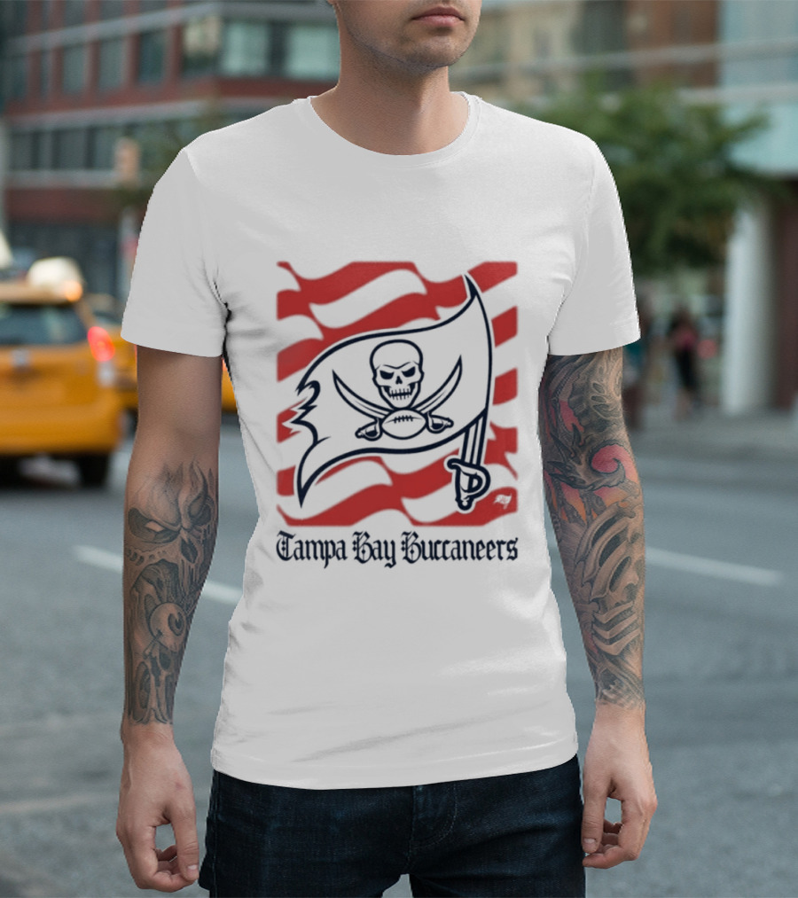 Tampa Bay Buccaneers Flag Skull And Cross Swords T-Shirt
