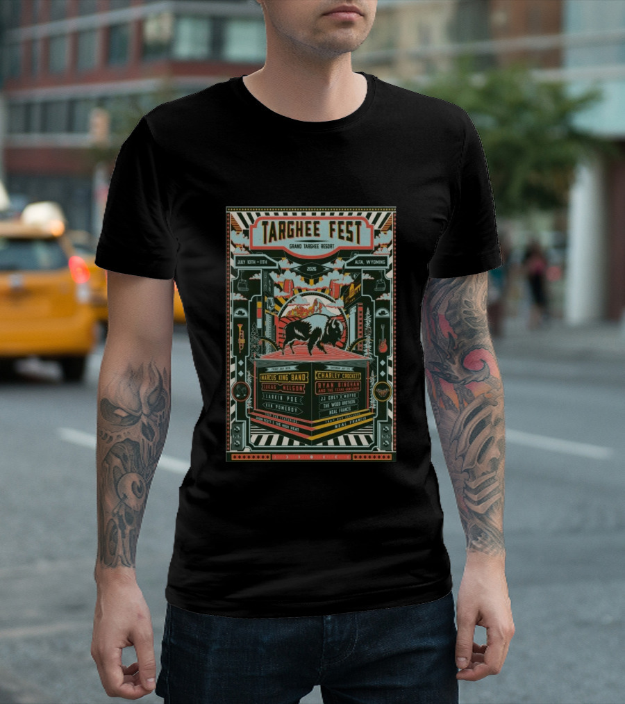 Targhee Fest 2026 Grand Targhee Resort Alta Wyoming Marcus King Band Charley Crockett Ryan Bingham T-Shirt