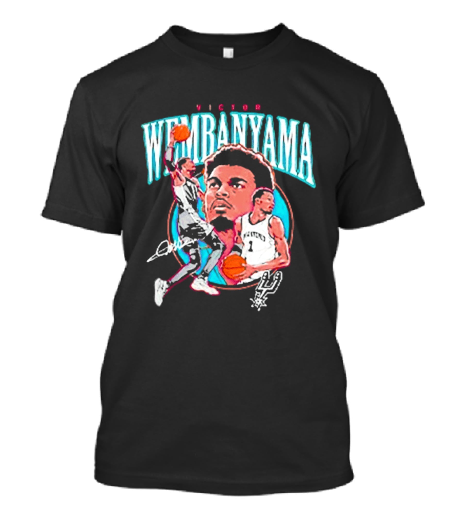 Victor Wembanyama San Antonio Spurs NBA Basketball Player Action Collage T-Shirt