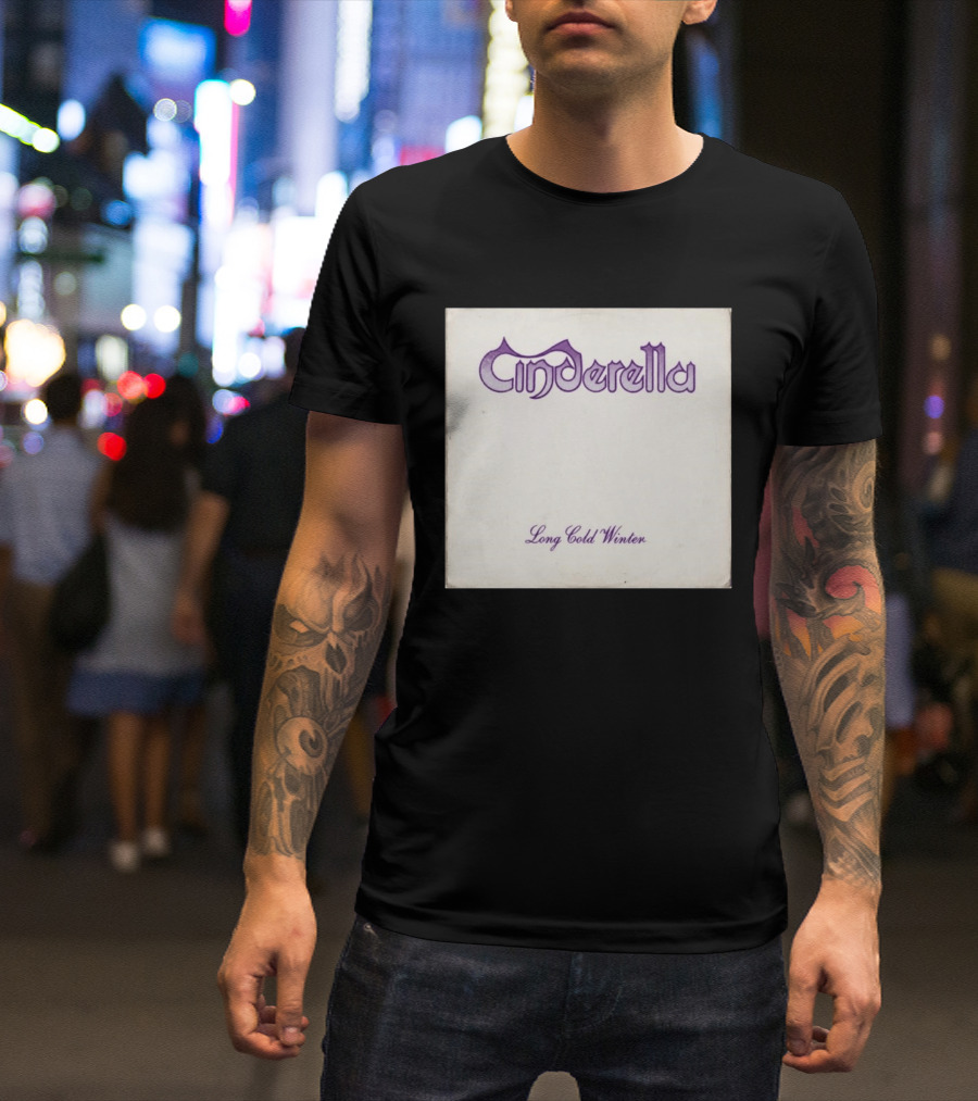 Cinderella Long Cold Winter Album Cover Art Purple T-Shirt