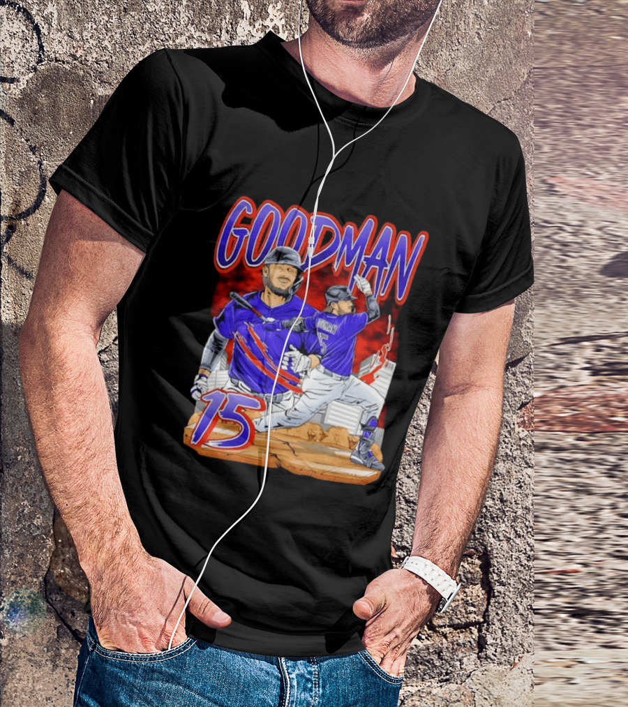 Goodman 15 Colorado Rockies Baseball Player Dynamic T-Shirt