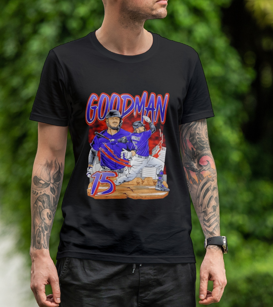 Goodman 15 Colorado Rockies Baseball Player Dynamic T-Shirt