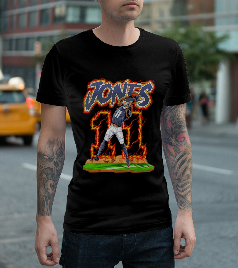 Jones 11 Julio Atlanta Falcons Flaming Football Player T-Shirt