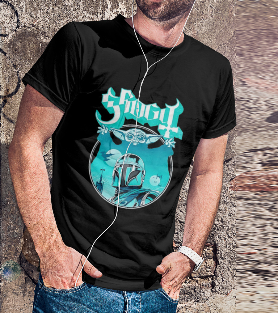 Grogu Mandalorian Ghost Band Star Wars T-Shirt