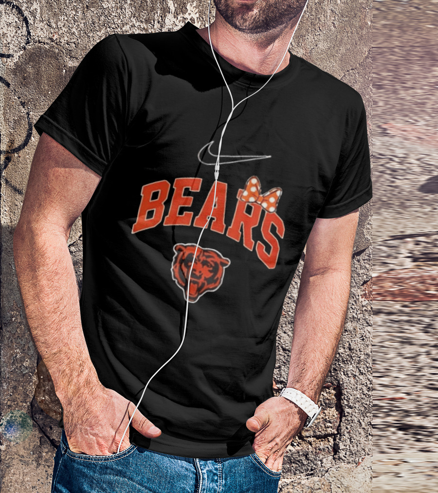 Chicago Bears Boo To You Fa Boo Lous Rugby Minnie Bow 2 Sided T-Shirt