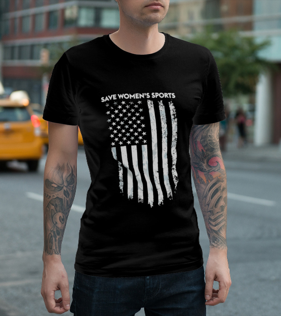 Save Women's Sports American Flag Stars And Stripes T-Shirt