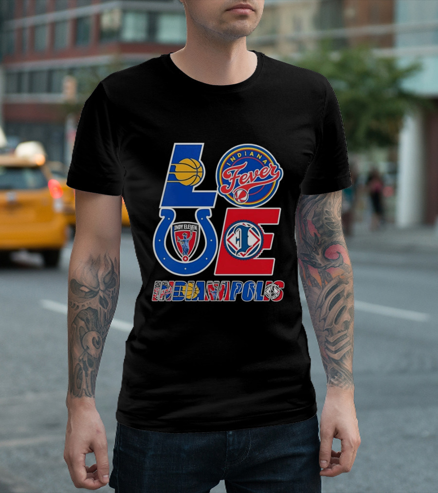 Indiana Fever Indianapolis Colts Inspired LOVE Indianapolis T-Shirt