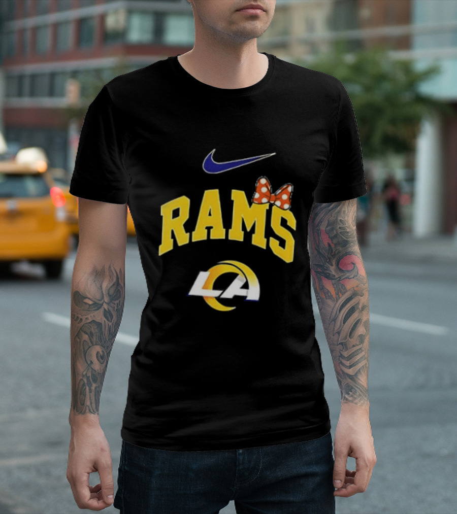 Los Angeles Rams Boo To You Fa Boo Lous Rugby Nike LA Bow T-Shirt