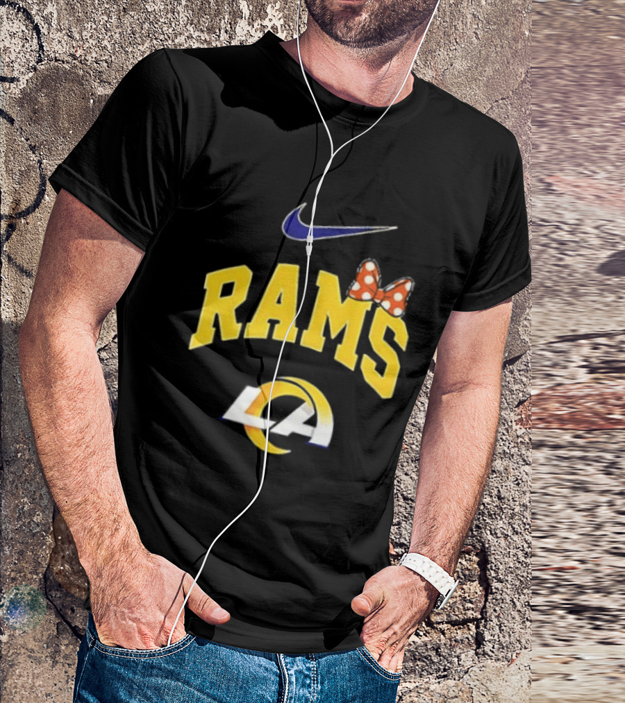 Los Angeles Rams Boo To You Fa Boo Lous Rugby Nike LA Bow T-Shirt