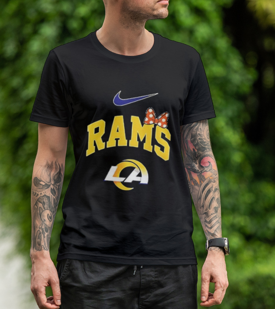 Los Angeles Rams Boo To You Fa Boo Lous Rugby Nike LA Bow T-Shirt