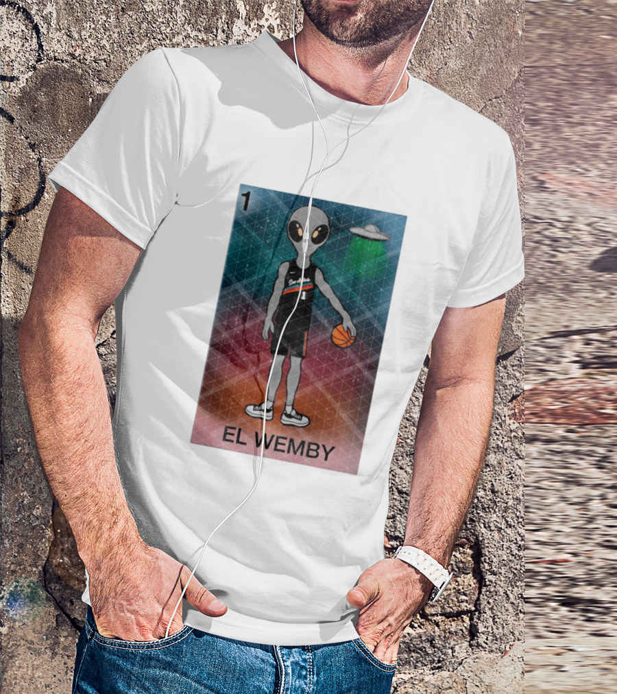 El Wemby Lotería Card Alien Victor Wembanyama San Antonio Spurs Basketball NBA 2026 T-Shirt