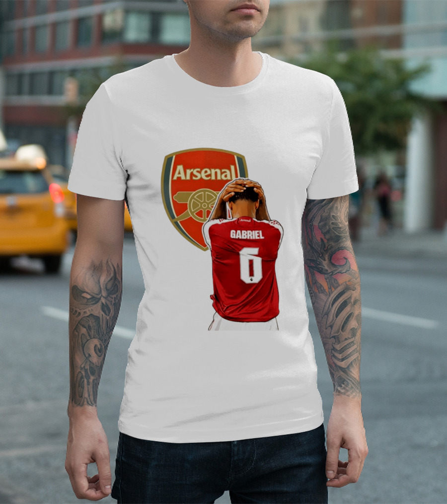 Gabriel Magalhaes Arsenal Jersey Number 6 Premier League T-Shirt