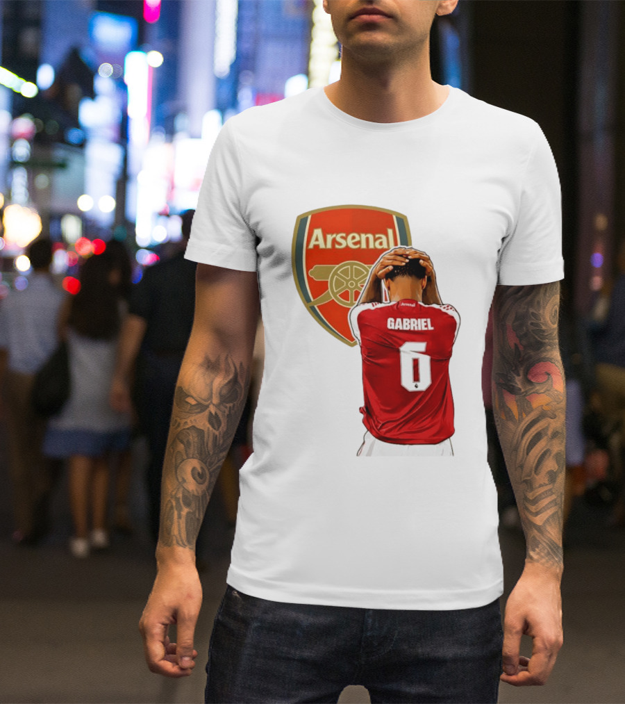 Gabriel Magalhaes Arsenal Jersey Number 6 Premier League T-Shirt