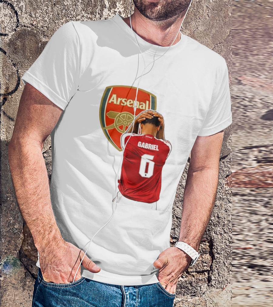 Gabriel Magalhaes Arsenal Jersey Number 6 Premier League T-Shirt