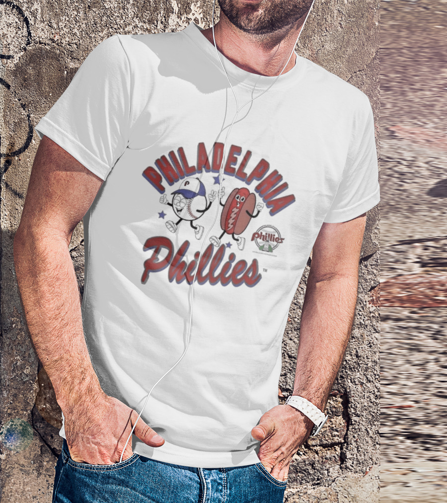Philadelphia Phillies Baseball Hot Dog Snack Mitchell & Ness Preschool T-Shirt