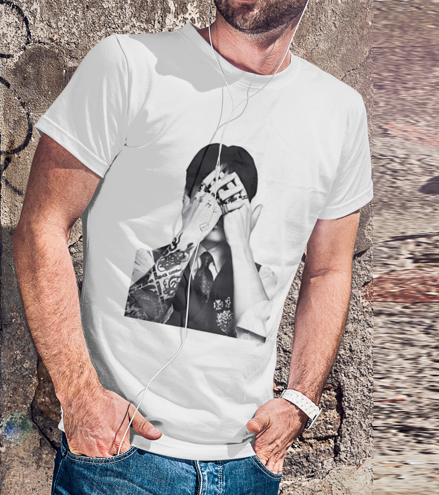 Jungkook BTS Tattoo Hands Rings Black And White Aesthetic T-Shirt