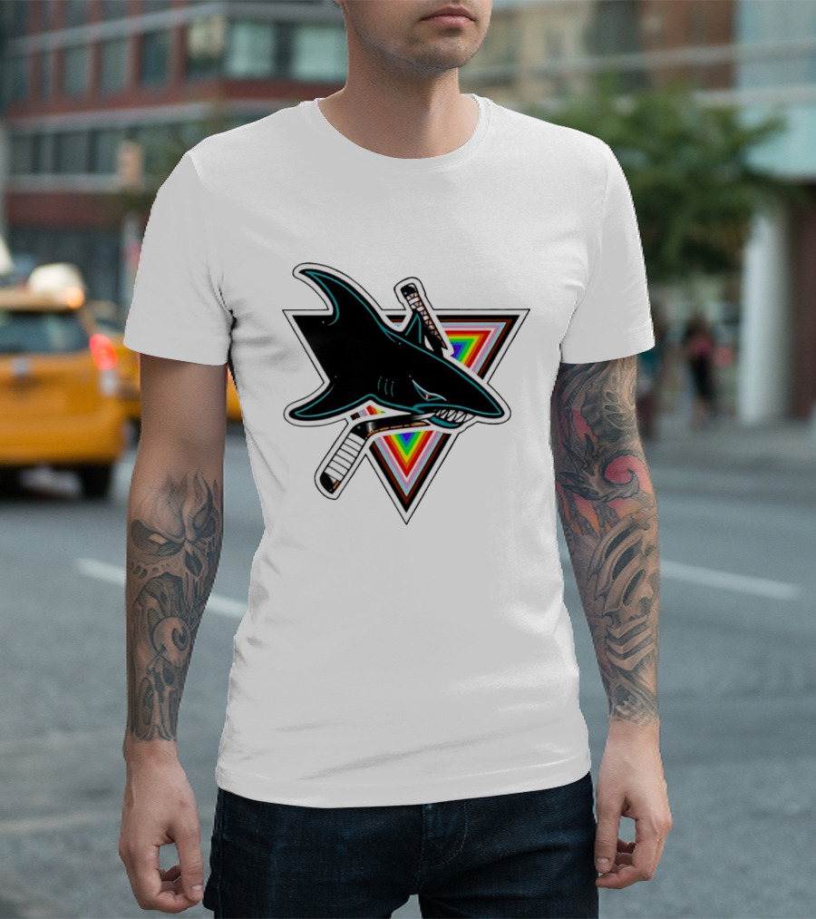 San Jose Sharks Pride NHL Rainbow Ice Hockey Team T-Shirt