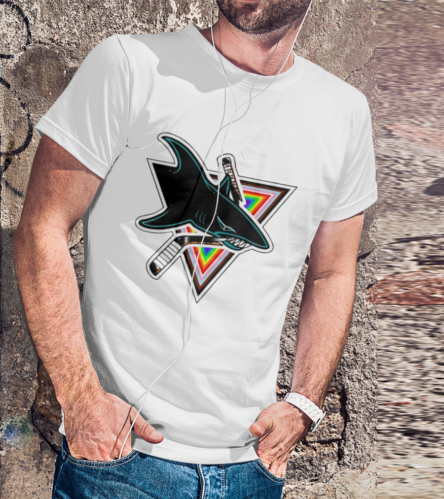 San Jose Sharks Pride NHL Rainbow Ice Hockey Team T-Shirt